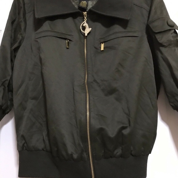 NEW BABY PHAT CROP cargo Army Bomber Jacket 1X 14 16  PLUS SIZE Y2K 00's - Picture 8 of 14